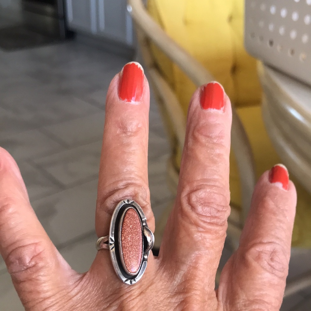 Vintage gold stone ring real
